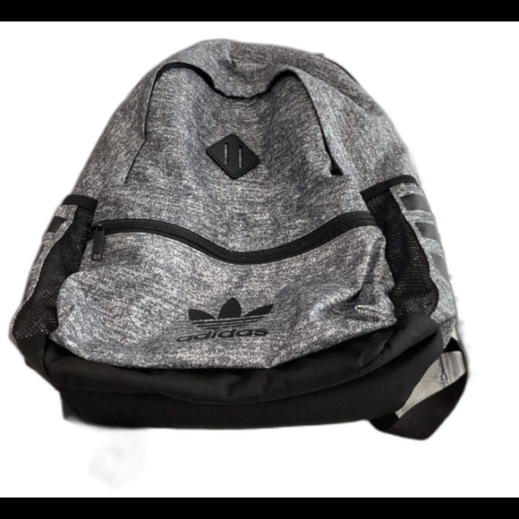 Adidas Backpack Unisex 17" Black and Gray 3 Stripe Graphic LNWOT - Picture 6 of 6